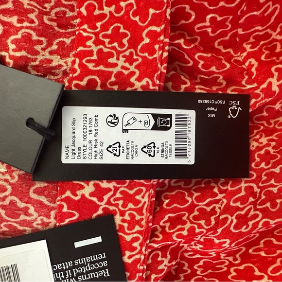 NWT Rotate Jacquard red viscose midi slip dress Size 42 (US 10) - Picture 7 of 12